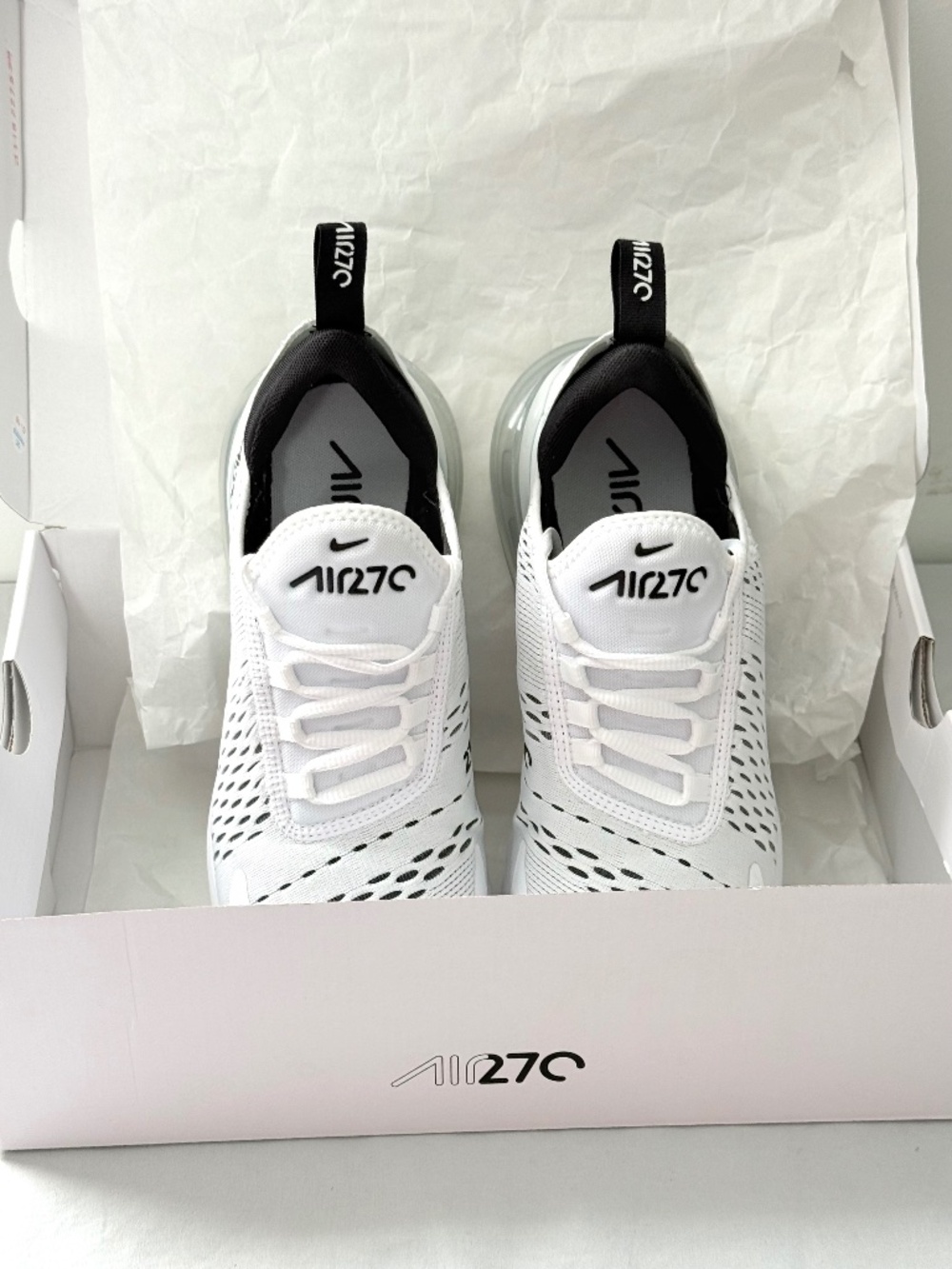 Nike Women's Air Max 270 Sneakers White/Black sz 8.5 - Picture 3 of 7
